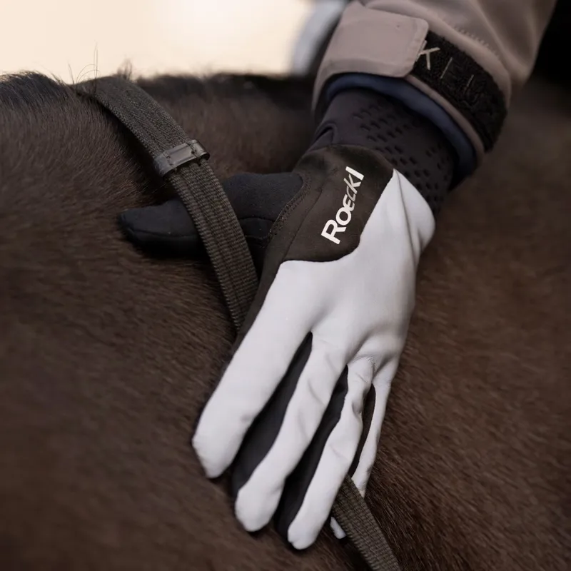 Roeckl Wolfach Riding Gloves - Silver Reflect-2