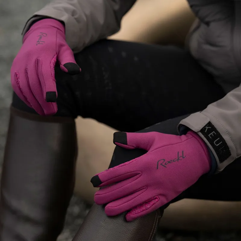 Roeckl Weldon Polartec Adult Winter Riding Gloves - Berry-2