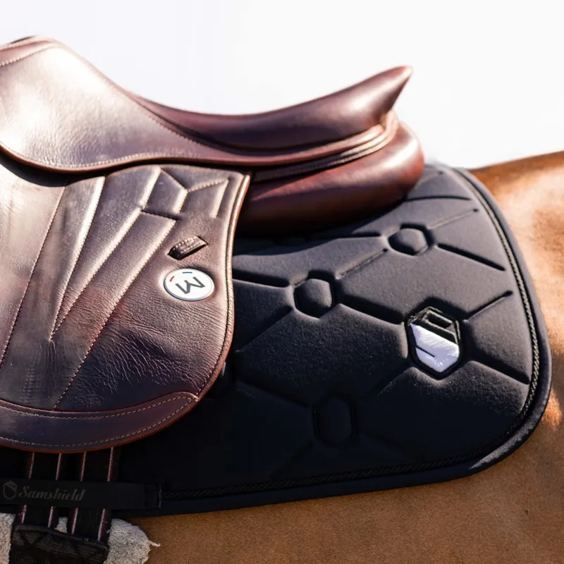 Samshield SpineShield Embroidery Jump Saddle Pad - Black-1