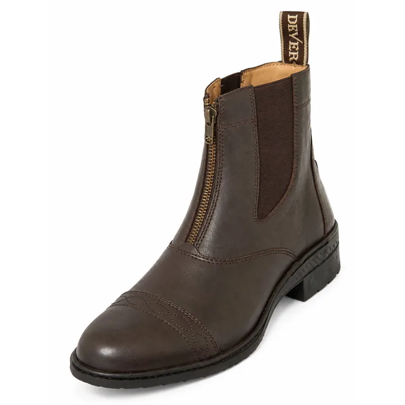 Dever Santiago Adults Zip Paddock Boots - Dark Brown