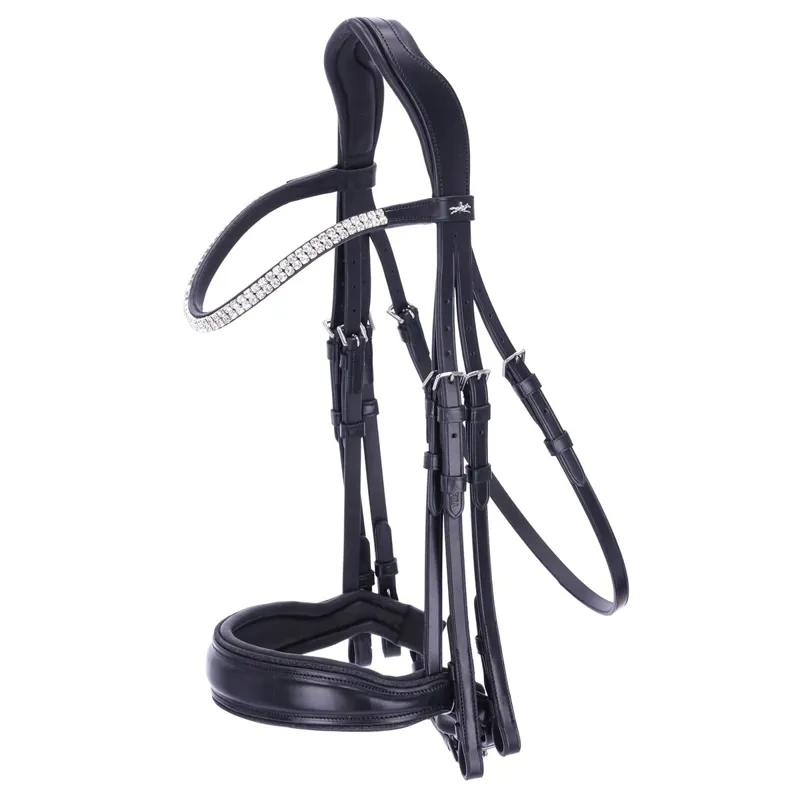 Schockemohle Monticelli Double Bridle - Black/Silver