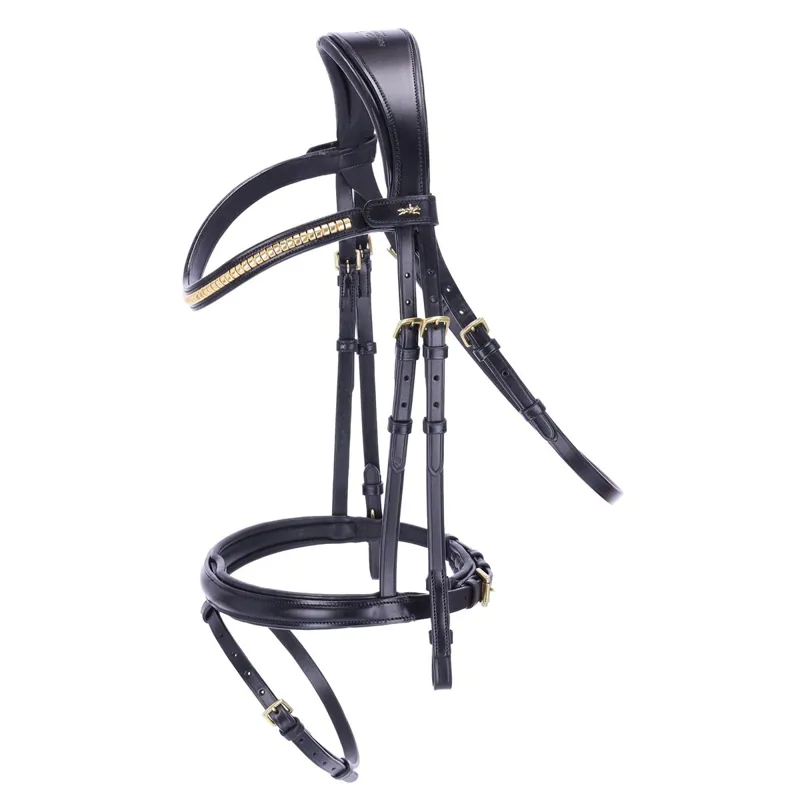 Schockemohle Monza C Removable Flash Bridle - Black/Gold