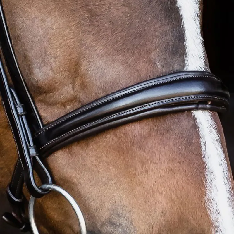 Schockemohle Monza C Removable Flash Bridle - Dark Brown/Gold-1