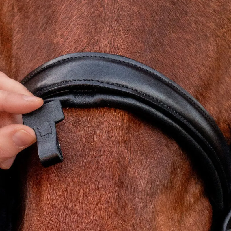 Schockemohle Monza C Removable Flash Bridle - Dark Brown/Gold-2
