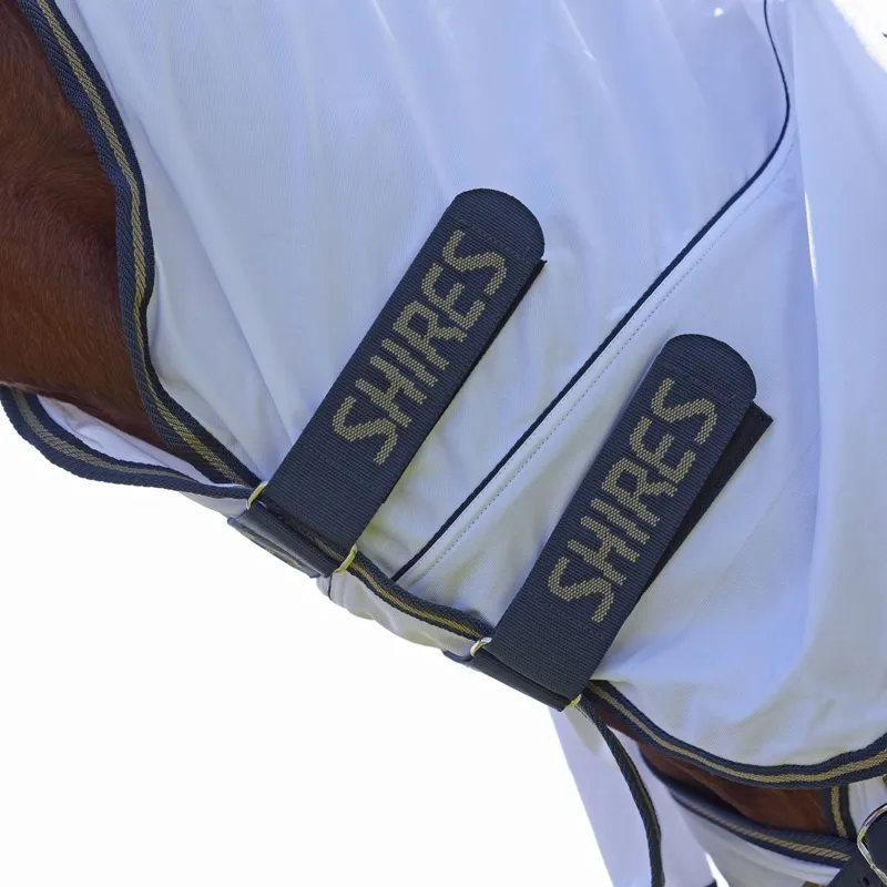 Shires Tempest Original Combo Neck Fly Sheet - White/Navy-2