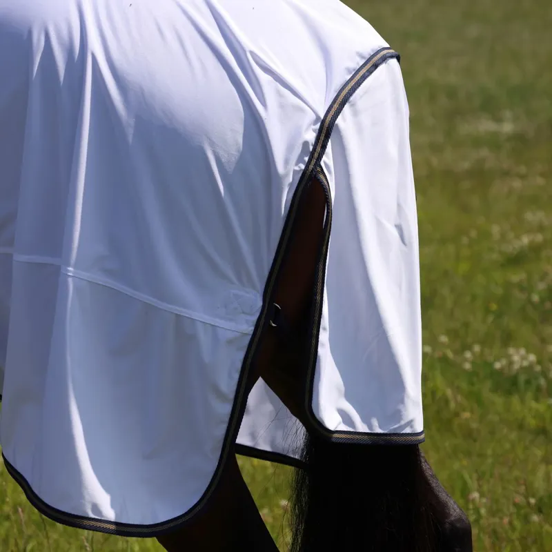 Shires Tempest Original Combo Neck Fly Sheet - White/Navy-3
