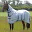 Shires Tempest Plus Sweet-Itch Combo Neck Fly Sheet - White/Air Force