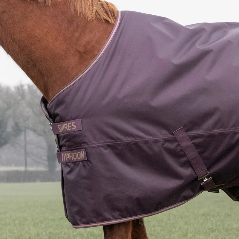 Shires Typhoon 100g Standard Neck Turnout Blanket - Black Cherry-1
