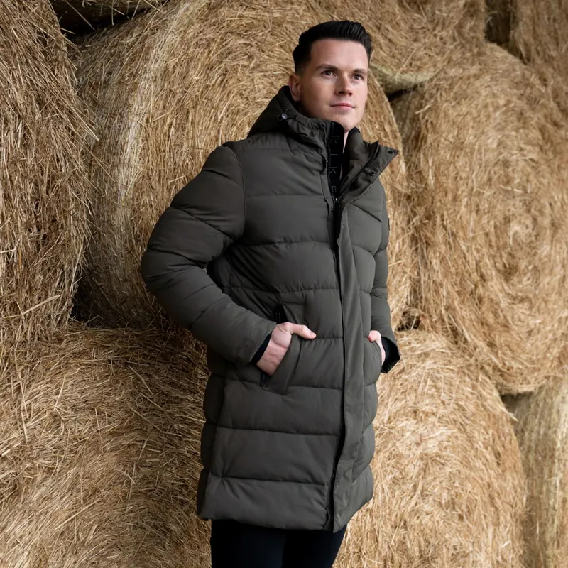 Pikeur Sports 8014 Men's Waterproof Quilted Coat - Deep Khaki-1