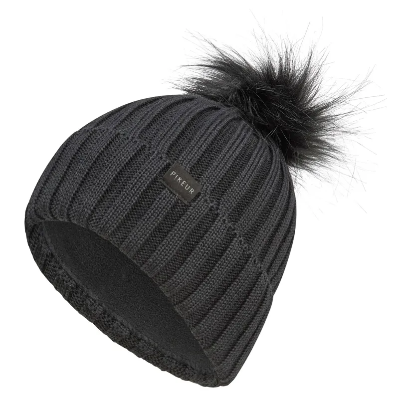 Pikeur Sports 8852 Pom Pom Beanie Hat - Black