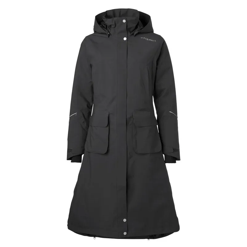 Stierna Nova Women's Long Waterproof Rain Coat - Ebony