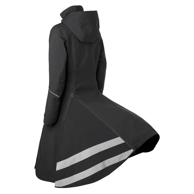 Stierna Nova Women's Long Waterproof Rain Coat - Ebony-3