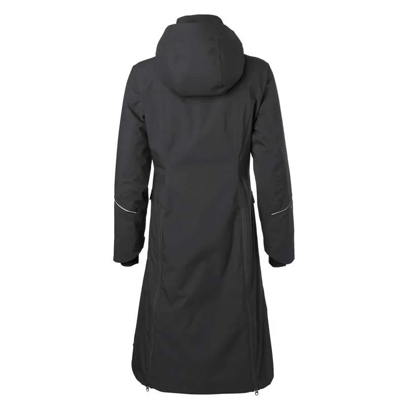 Stierna Nova Women's Long Waterproof Rain Coat - Ebony-7