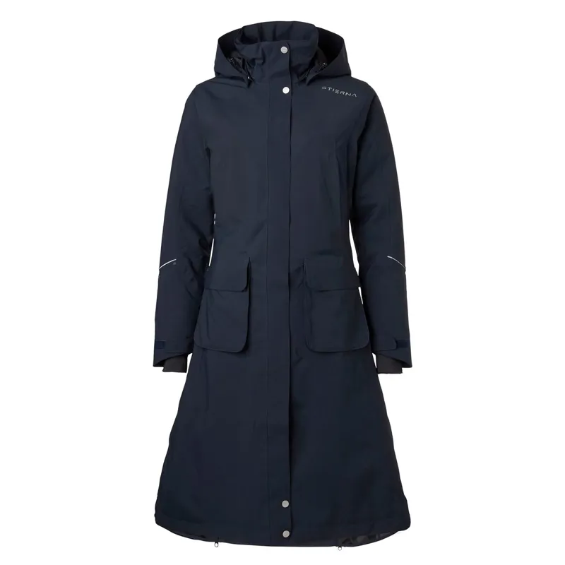 Stierna Nova Women's Long Waterproof Rain Coat - Midnight Navy-2