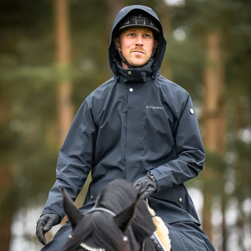Stierna Sky Men's Long Waterproof Raincoat - Midnight Navy-8