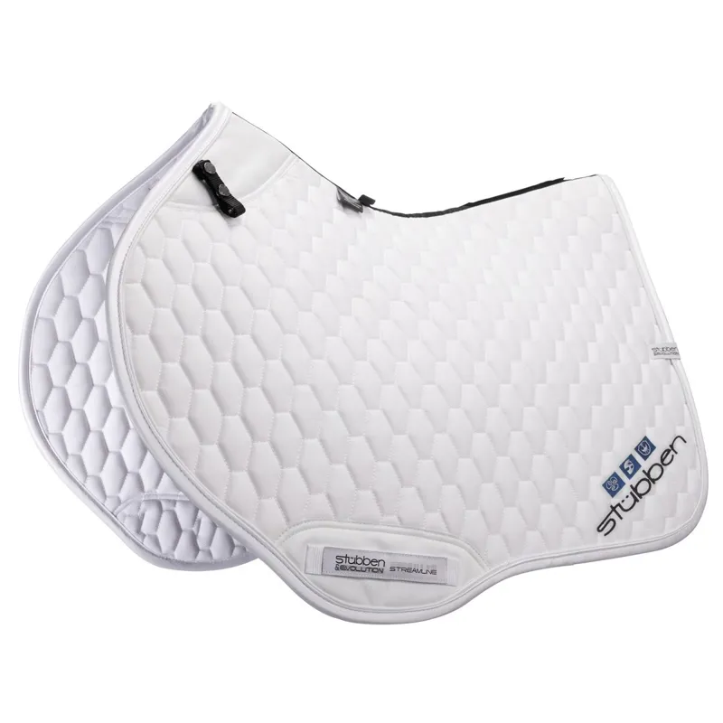 Stubben Streamline GEN2 Jumping Saddle Pad - White/Logo
