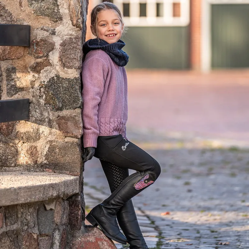 Suedwind Nova Fun Leather Convertible Junior Tall Riding Boots - Black-8