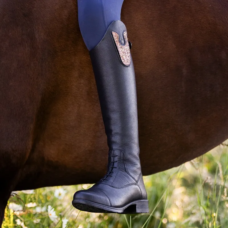 Suedwind Nova Fun Leather Convertible Junior Tall Riding Boots - Black-2