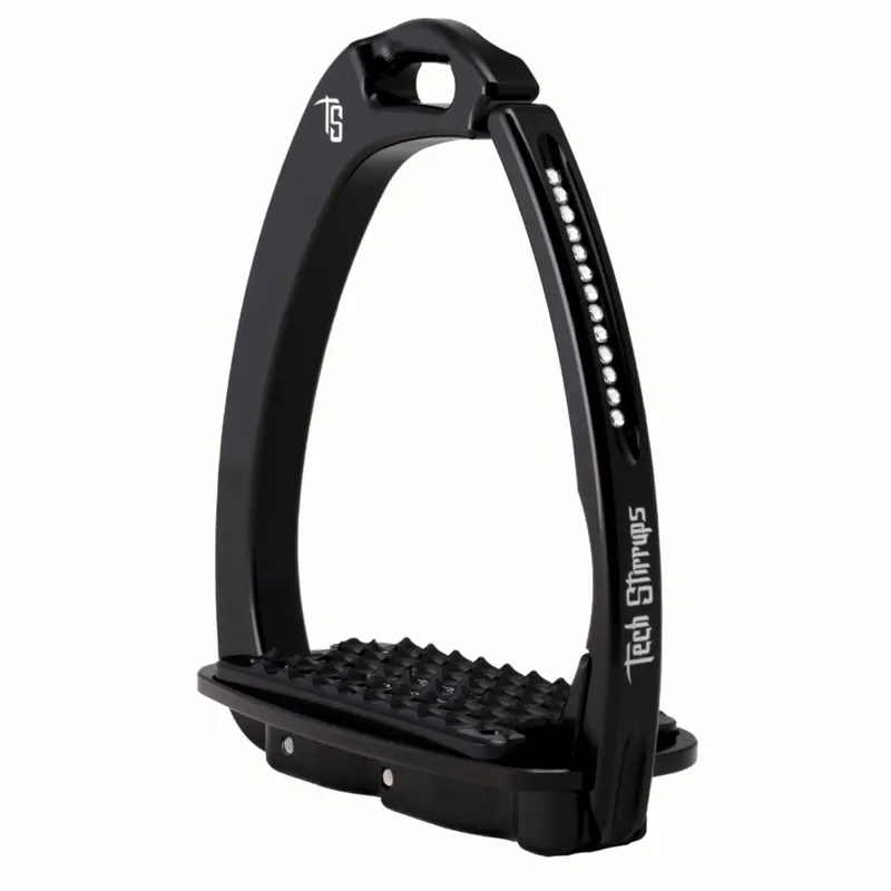 Tech Venice Swarovski Dressage Sloped Stirrups - Black/Crystal