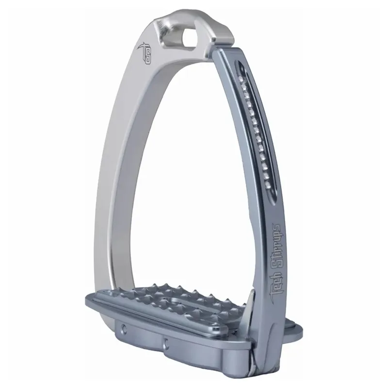 Tech Venice Swarovski Dressage Sloped Stirrups - Silver/Titanium