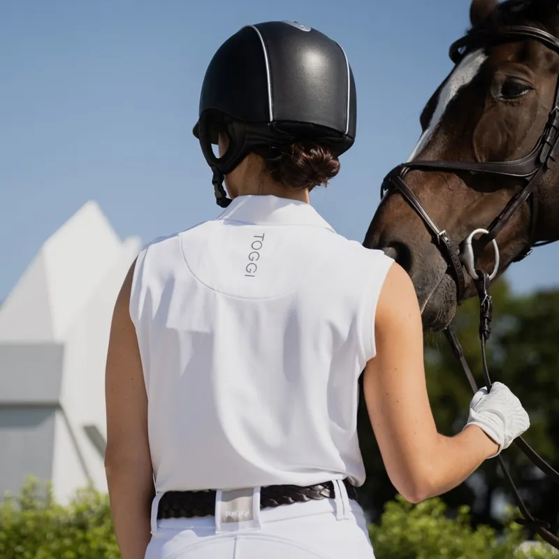 Toggi Haymarket Womens Sleeveless Polo Shirt - Navy/White-2