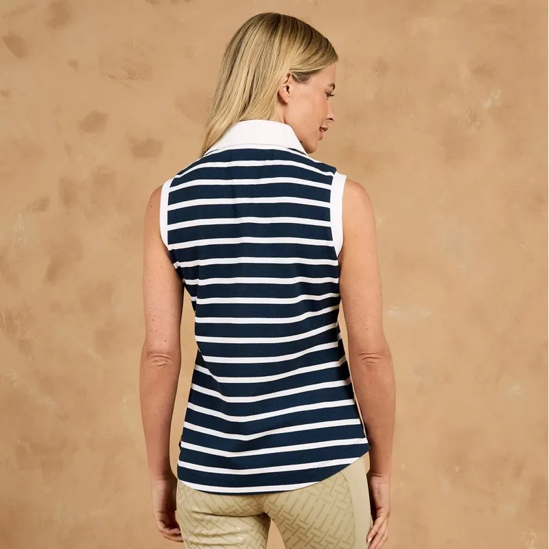 Toggi Bamber Women's Sleeveless Polo Shirt - Navy/White Stripe-1