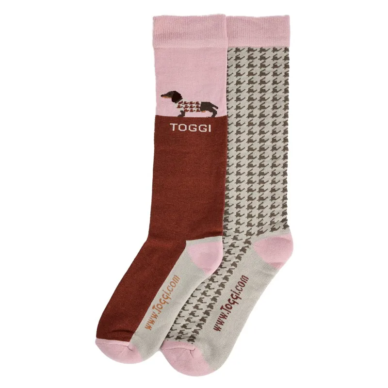 Toggi Celestine Women's Tall Riding Socks 2 Pack - Terracotta
