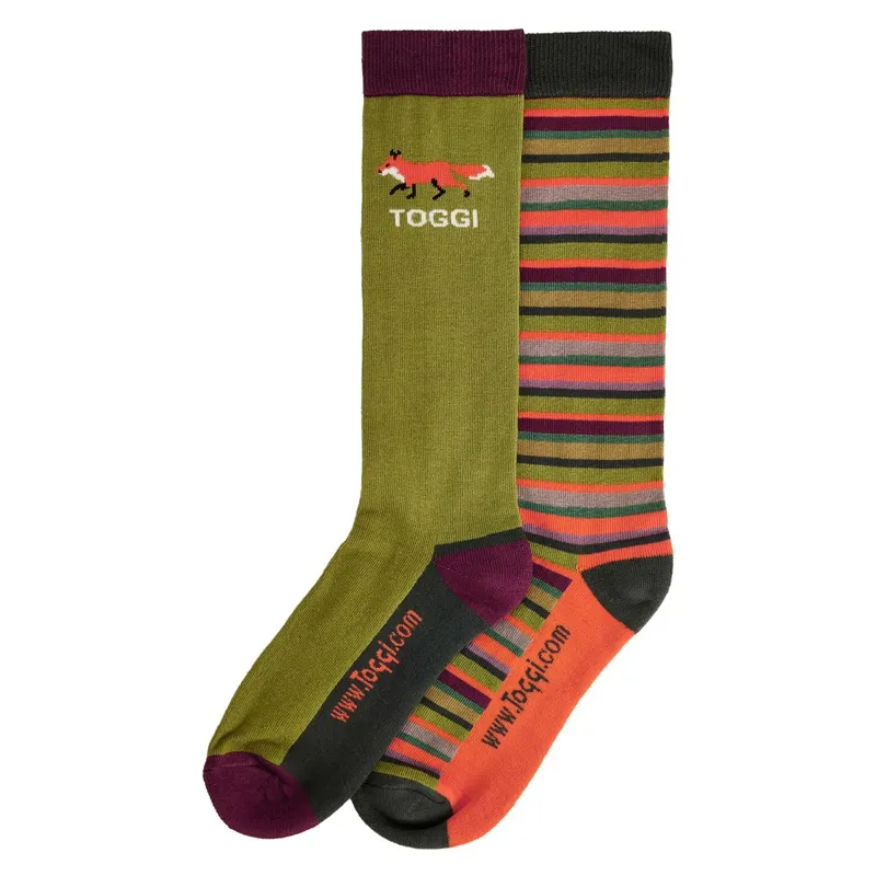 Toggi Westbrook Men's Tall Socks Twin Pack - Fern
