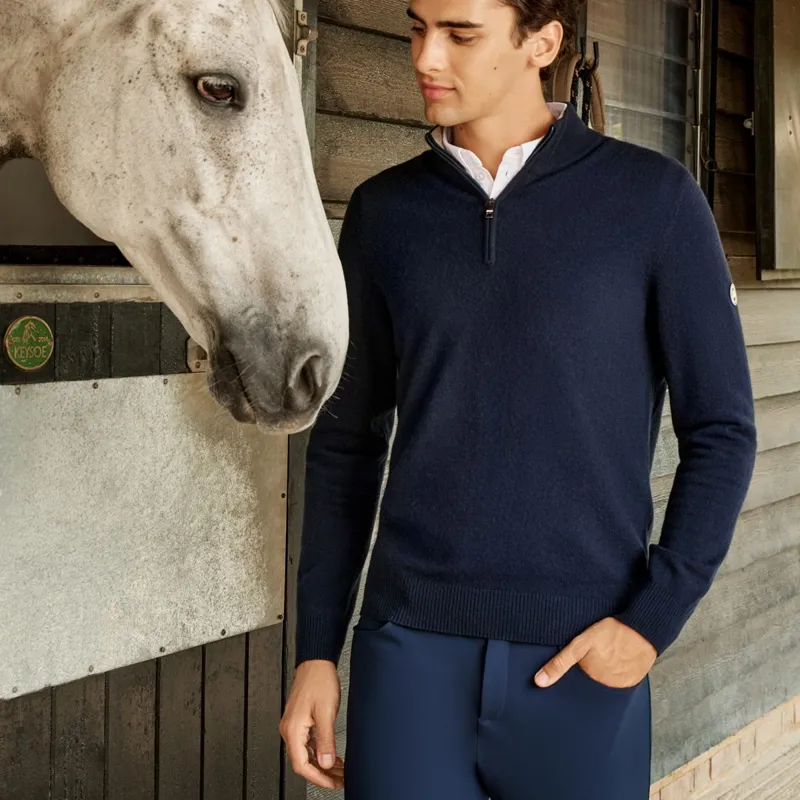 Tommy Hilfiger Oakfield Men's 1/4 Zip Sweater - Desert Sky-4