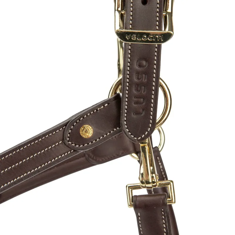 Velociti Lusso Girona Leather Halter - Havana-1