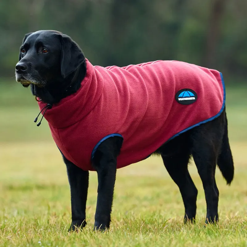 WeatherBeeta ComFiTec Fleece Zip Dog Coat - Burgundy/Navy