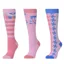 Dublin 3 Pack Youth Riding Socks - Pastel Pink Carnival