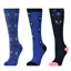 Dublin 3 Pack Junior Riding Socks - Cornflower Peekaboo Pony