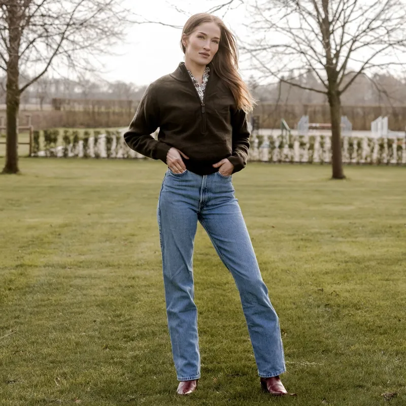 Ariat Foxleigh Womens 1/2 Zip Sweatshirt - Earth-6