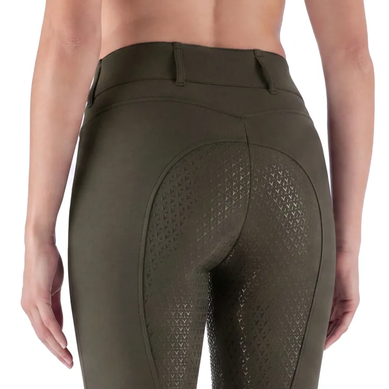 Equiline Eqcrystalef Full Grip Womens Breeches - Olive Night-1