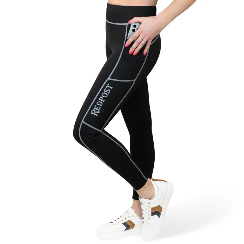 Redpost Adapt Winter Full Grip Women's Riding Tights - Black/Silver