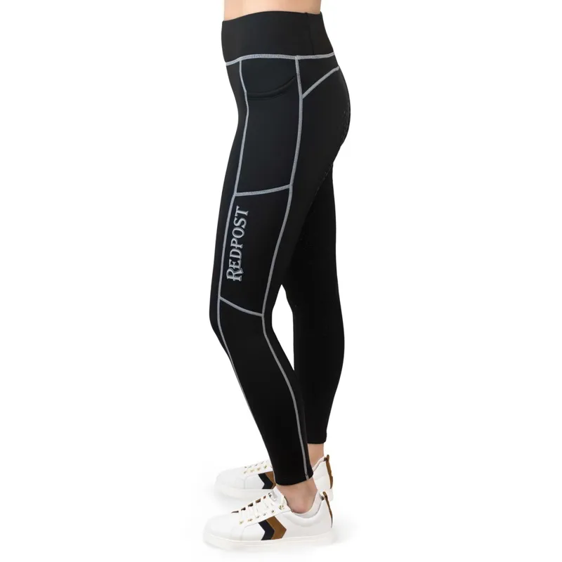 Redpost Adapt Winter Full Grip Women's Riding Tights - Black/Silver-3