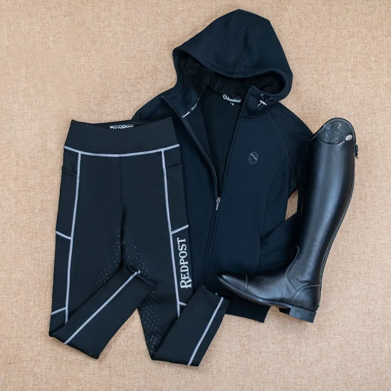 Redpost Adapt Winter Full Grip Women's Riding Tights - Black/Silver-9