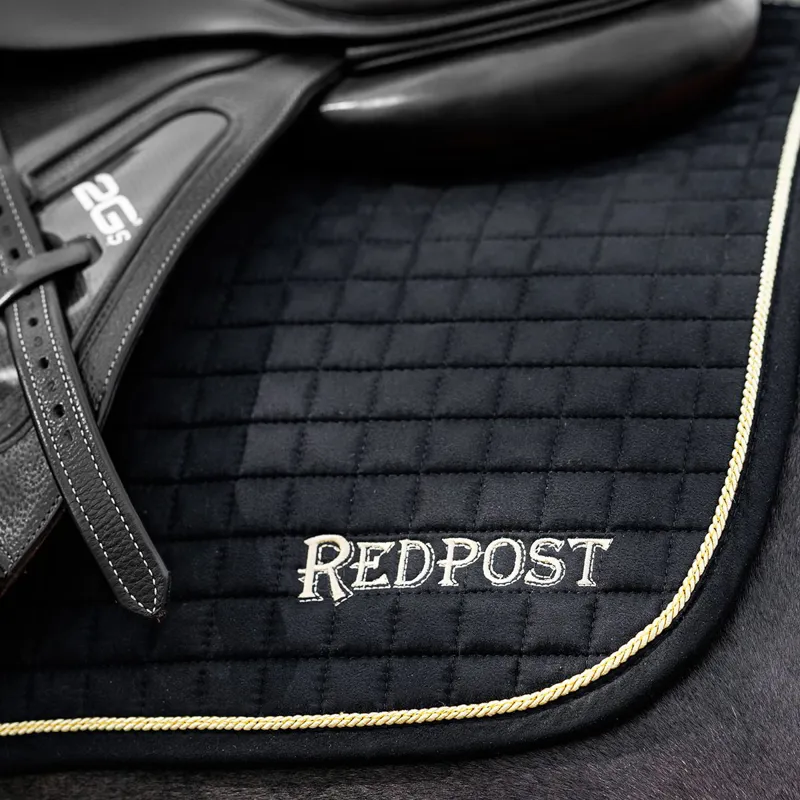LeMieux x Redpost Suede Close Contact Saddle Pad - Black/Gold-11