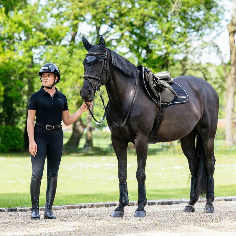 LeMieux x Redpost Suede Close Contact Saddle Pad - Black/Gold-3