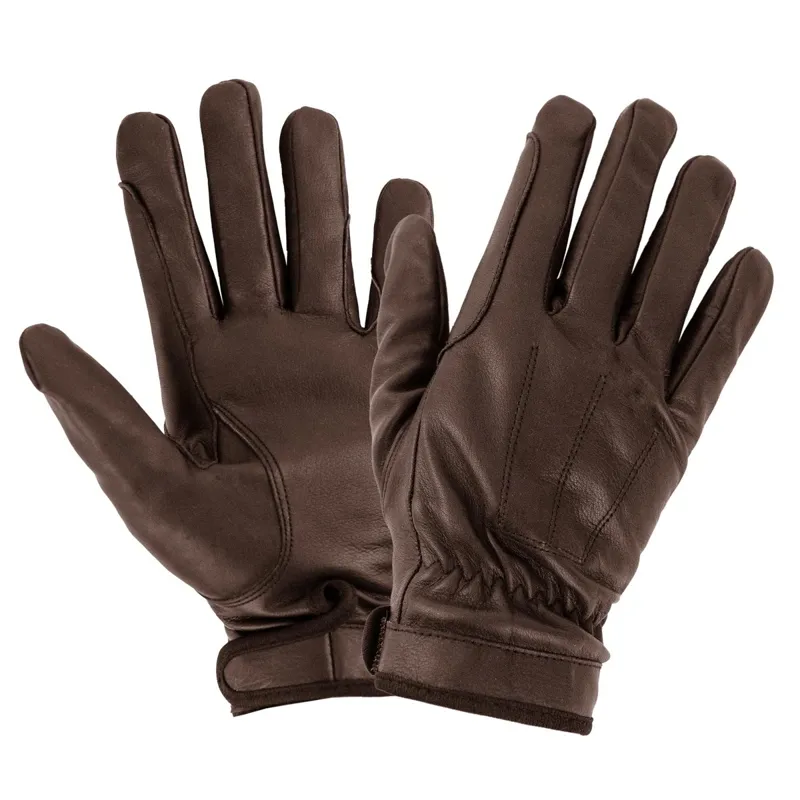 Equetech Adults Leather Show Gloves - Brown