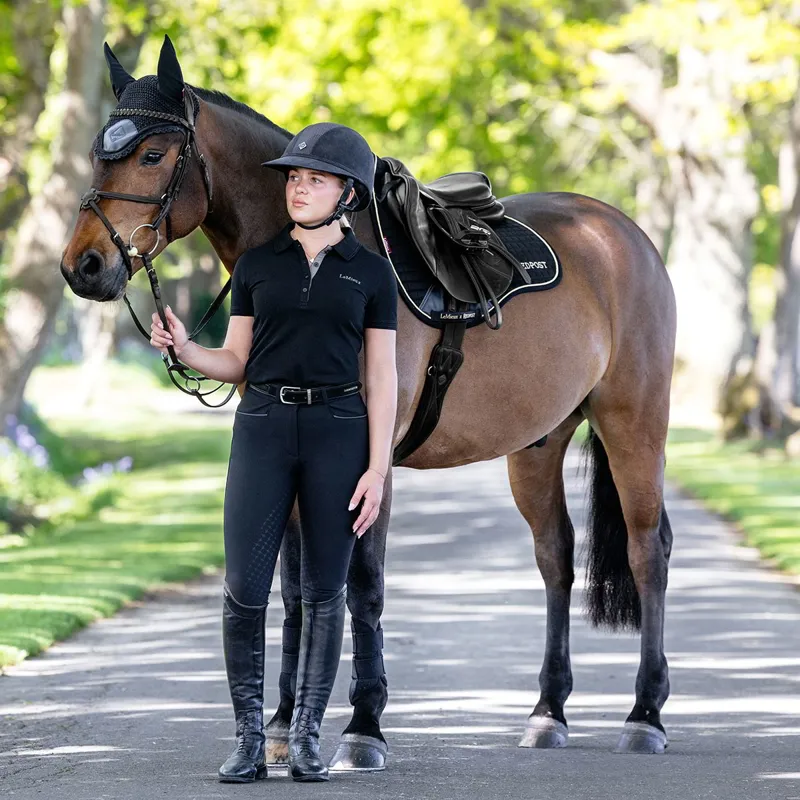LeMieux x Redpost Suede GP Saddle Pad - Black/Gold-2