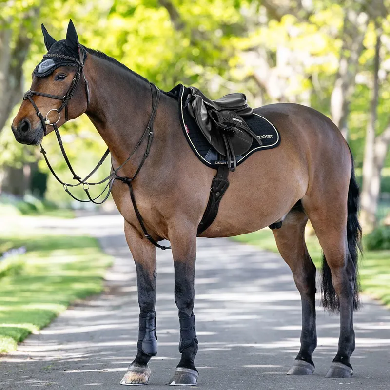 LeMieux x Redpost Suede GP Saddle Pad - Black/Gold-1