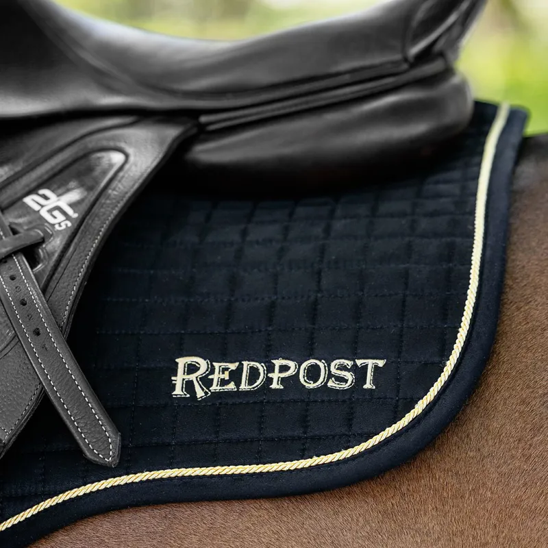 LeMieux x Redpost Suede GP Saddle Pad - Black/Gold-5
