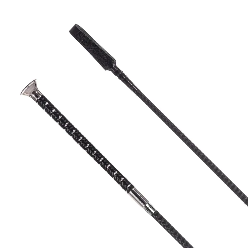 Redpost Metallic Fleck Handle Riding Crop - Black