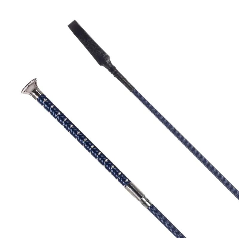 Redpost Metallic Fleck Handle Riding Crop - Navy