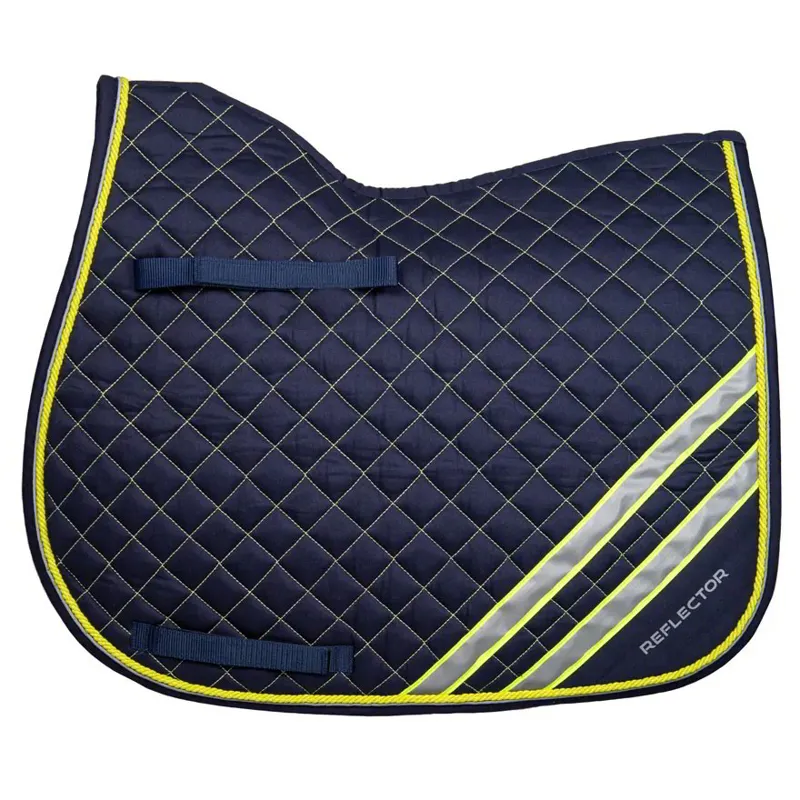 Hy Equestrian Reflector Saddle Pad - Yellow/Silver