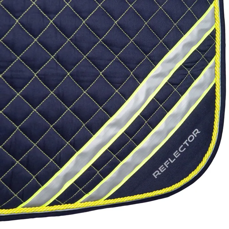 Hy Equestrian Reflector Saddle Pad - Yellow/Silver-2