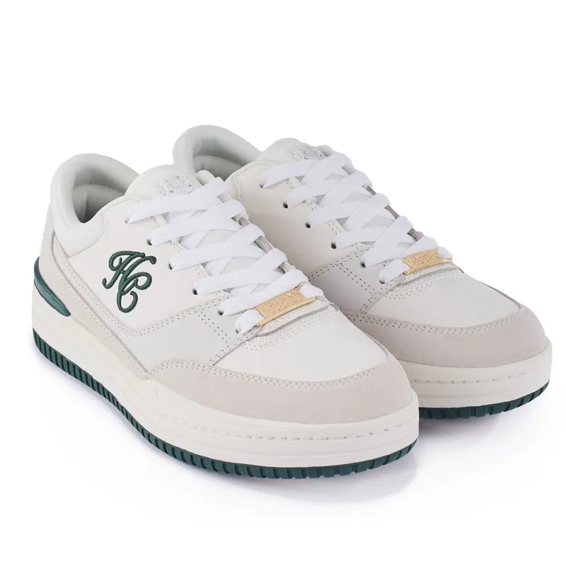 Holland Cooper Retro Runner Ladies Sneakers - White/Racing Green
