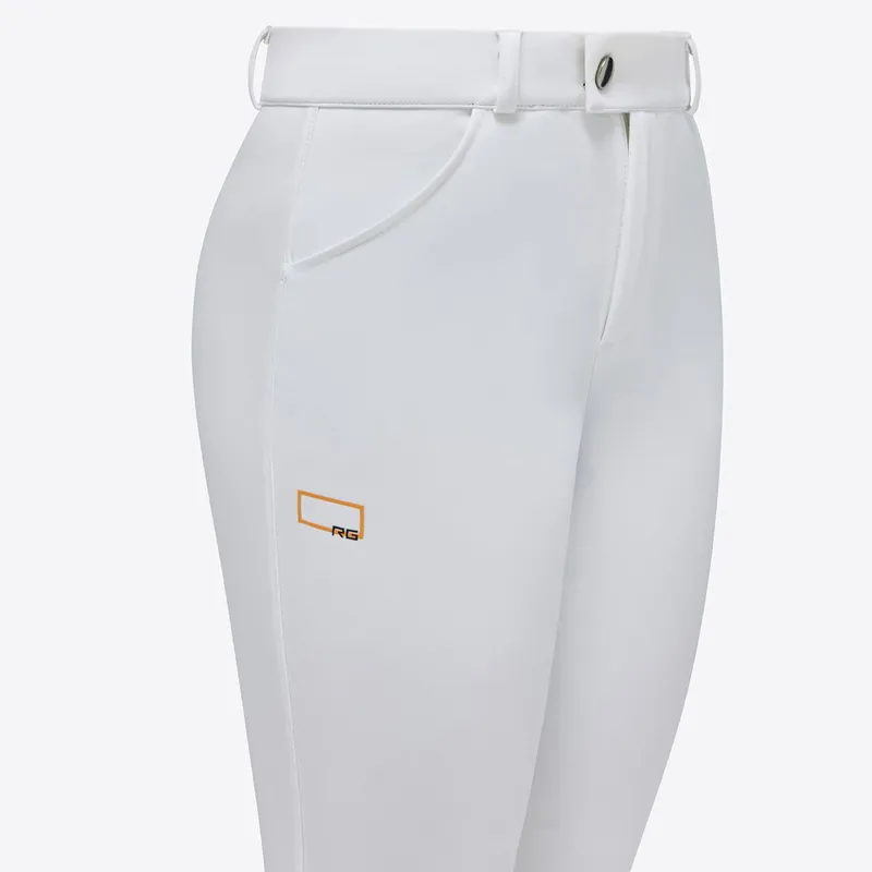 Riders Gene Young Rider Full Grip 001 Unisex Youth Breeches - White-2